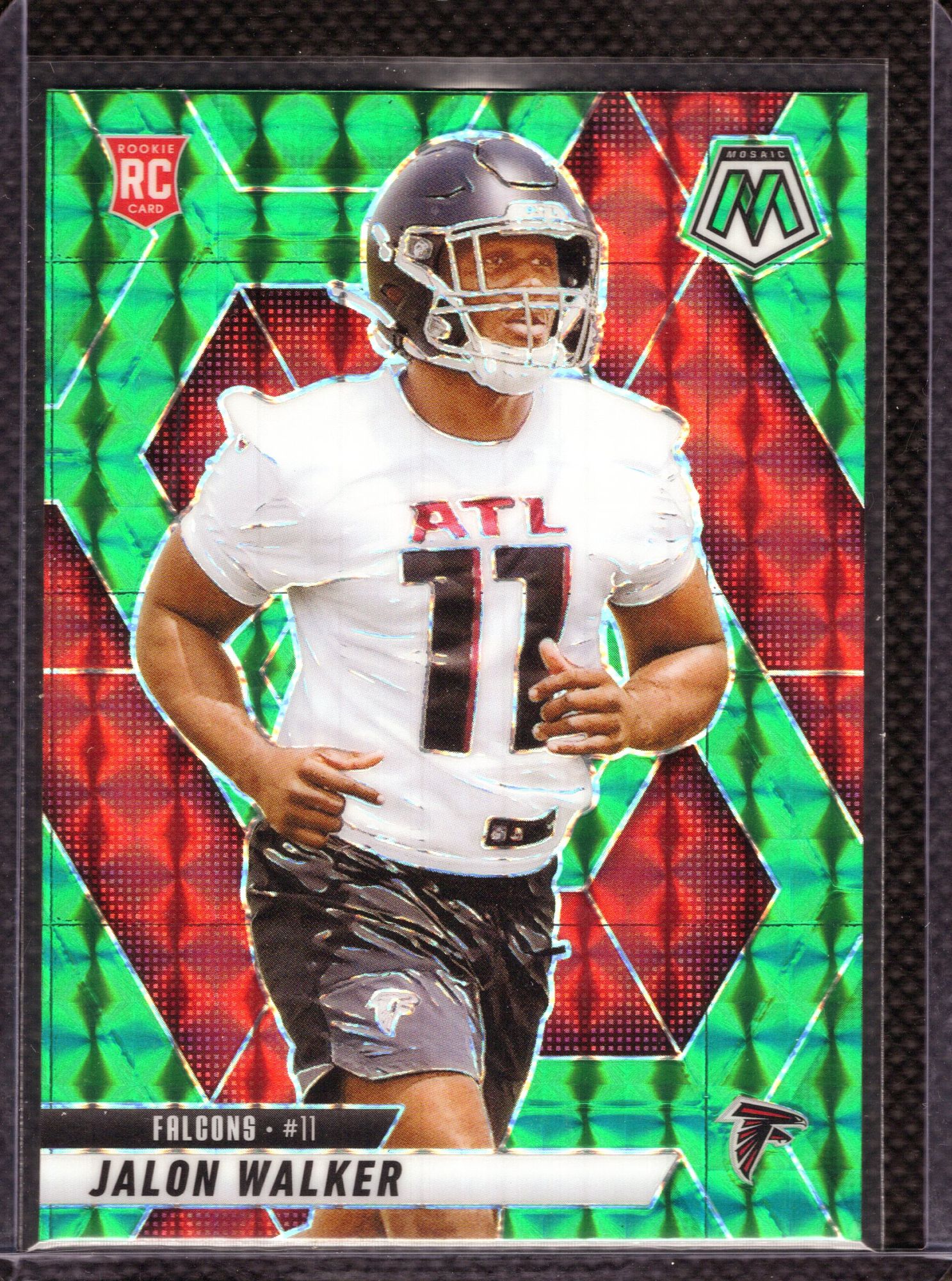 2025 Panini Mosaic - Jalon Walker Mosaic Green RC #377 - Atlanta Falcons