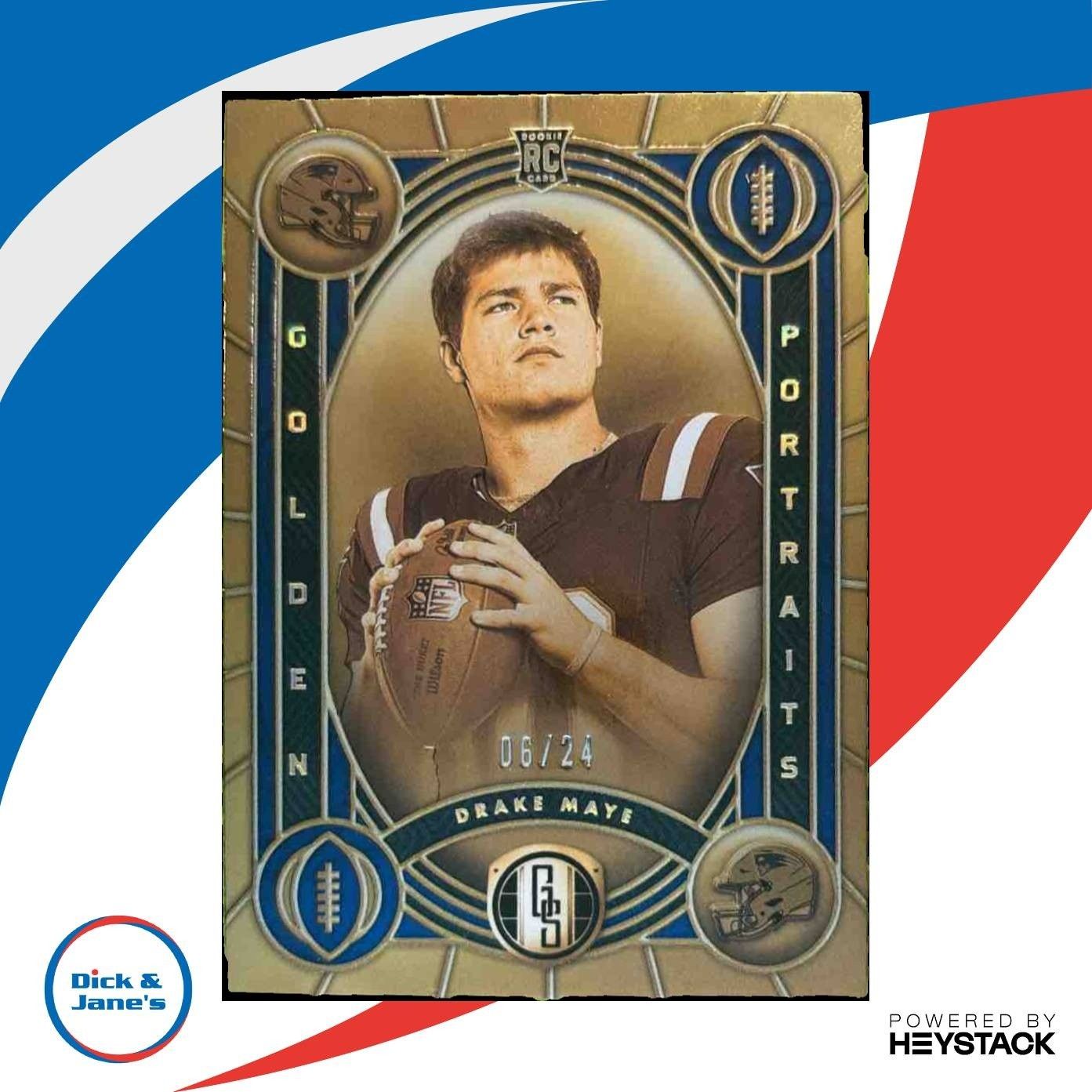 2024 Panini Gold Standard Drake Maye Golden Portraits 6/24 #6 RC Patriots H O T
