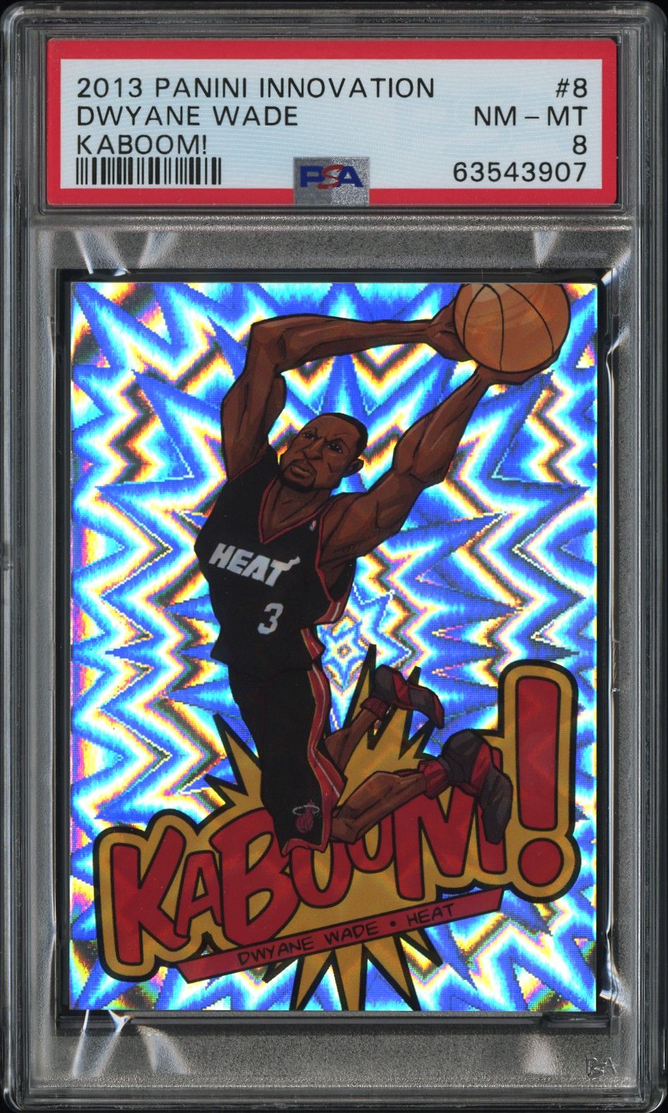 2013-14 Panini Innovation Dwayne Wade Kaboom 1st year Case Hit PSA 8
