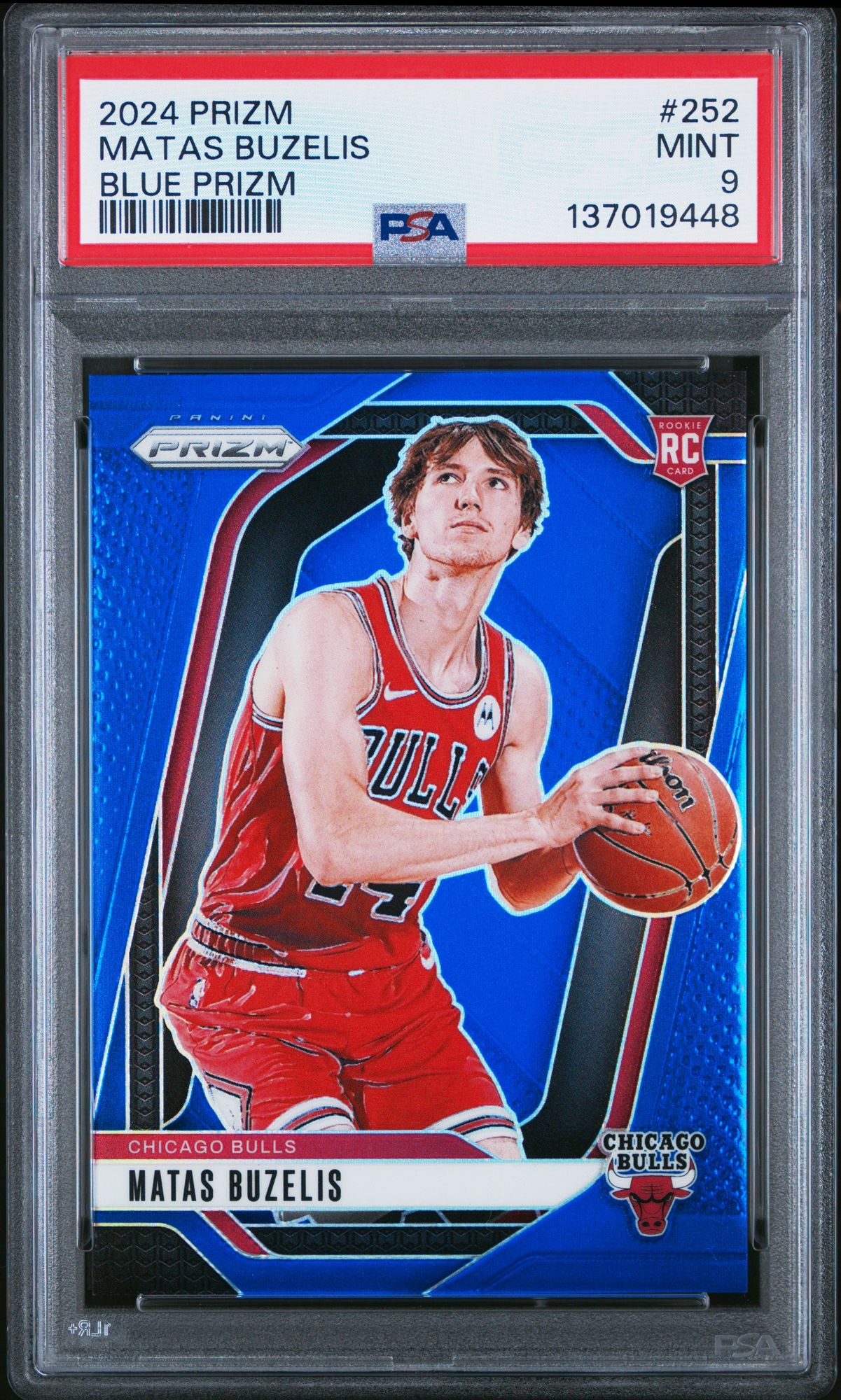 2024 Panini Prizm Matas Buzelis #252 Blue RC 194/199 PSA 9