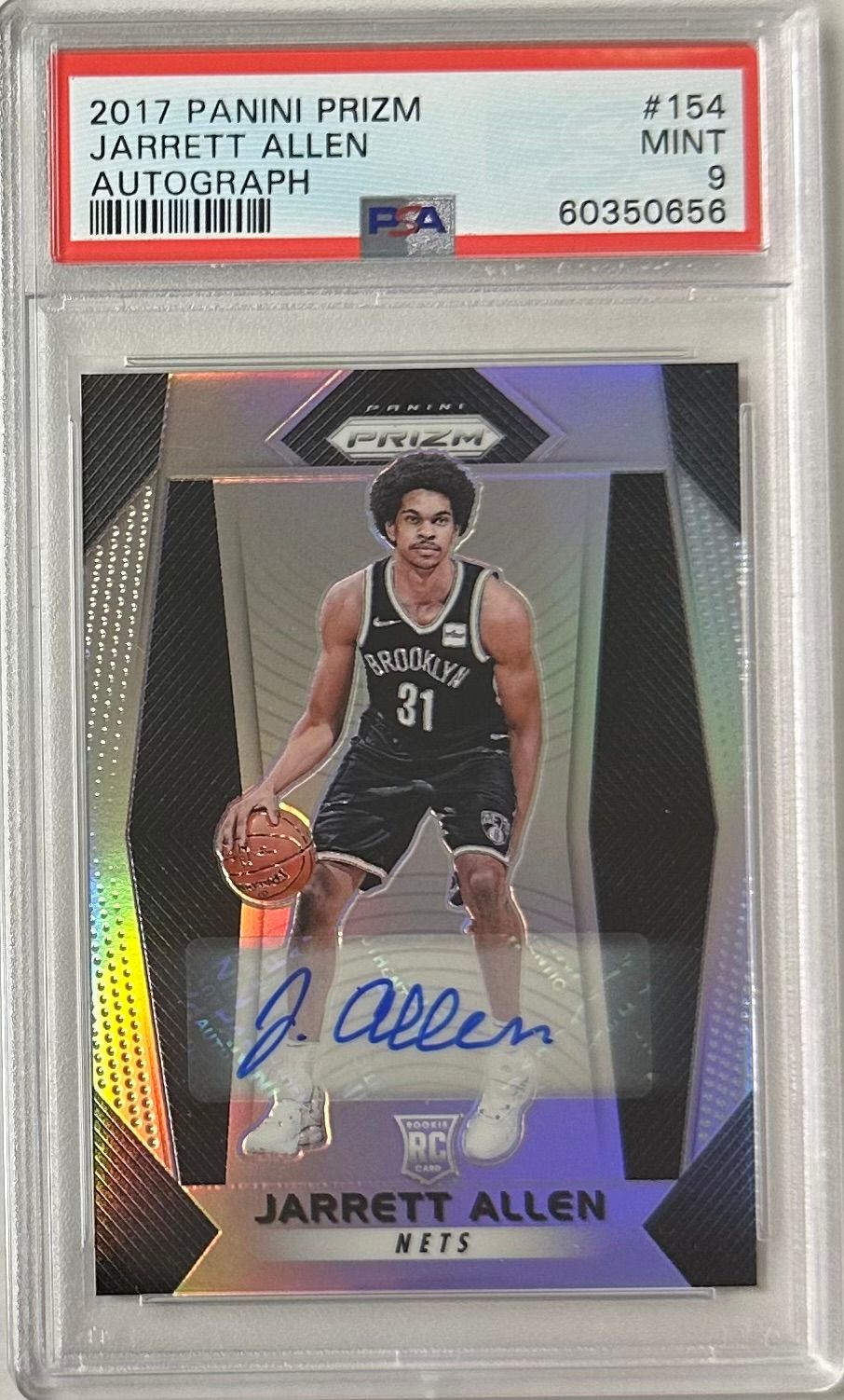 2017 Panini Prizm Autograph #154 Jarrett Allen RC PSA 9