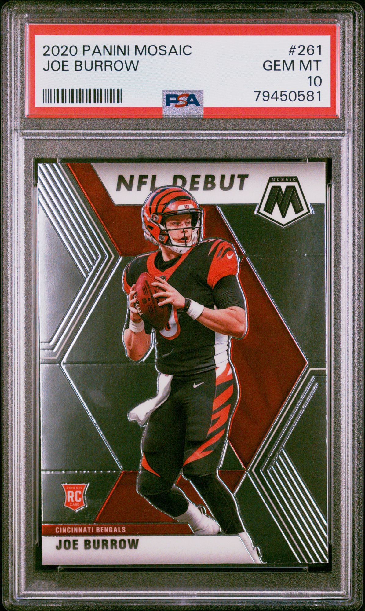 2020 Panini Mosaic Joe Burrow #261 PSA 10